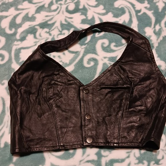 Leather Bralette (Adjustable/Stretch Bands) - Picture 1 of 4